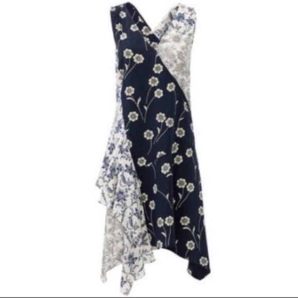 🕊 DEREK LAMB🕊10 CROSBY PATCHWORK SILK DRESS🕊 - Picture 2 of 7